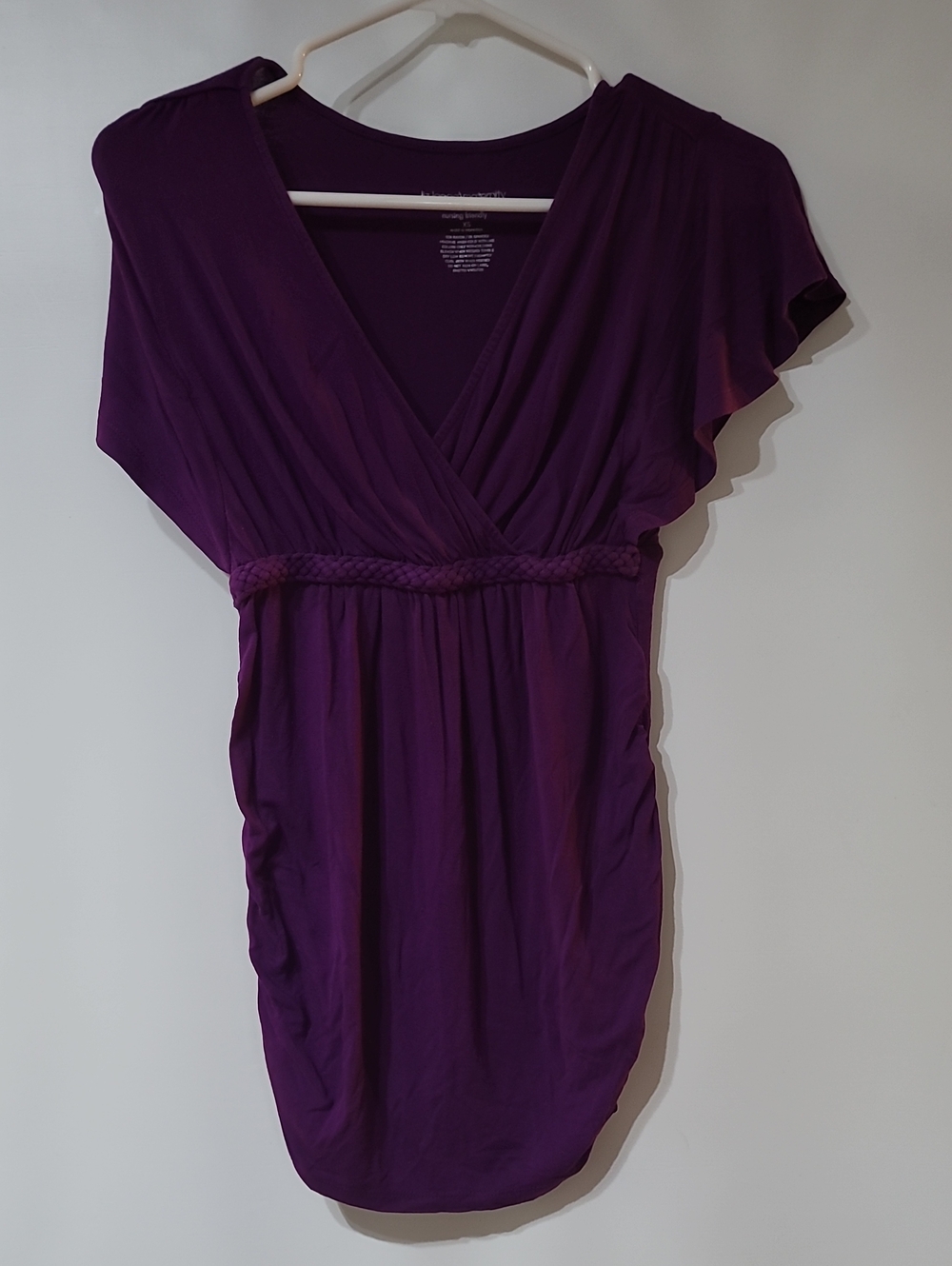 Liz Lange for Target Purple Braided-Waist V-Neck Midi Top